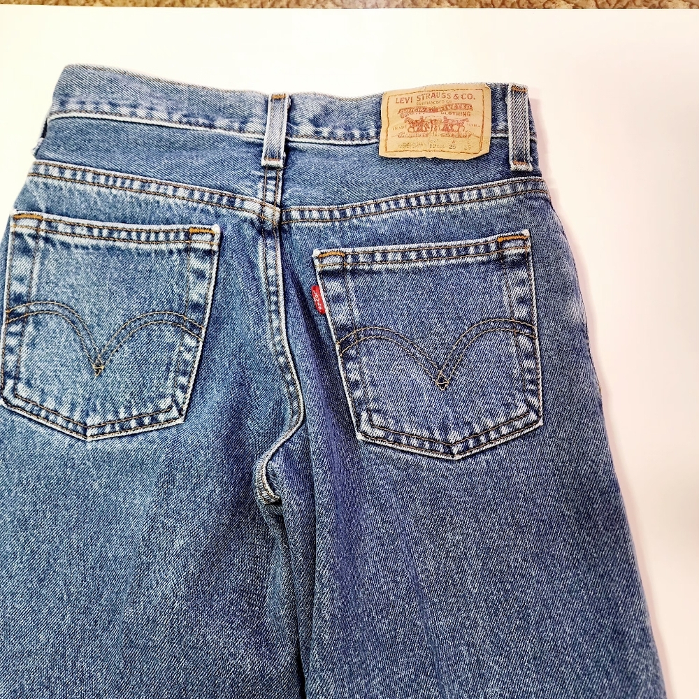 Levis 550 Relaxed Fit Jeans Boys Size 10 Reg 25x25 Casual Outdoors Dark Wash - Picture 5 of 8